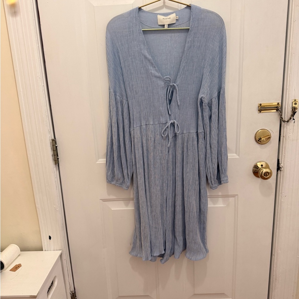 MUNTHE Light blue textured midi dress, size 36 (US Small)